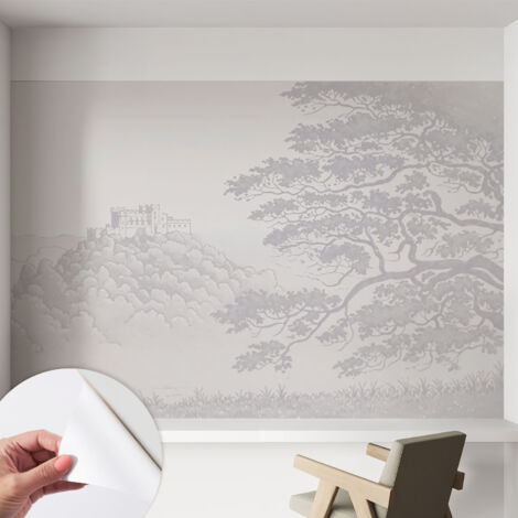 Carta da parati adesiva - lavabile - decorazione murale - per cucina - pellicola decorativa Paesaggio da castello 152x104 cm