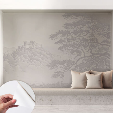 Carta da parati adesiva - lavabile - decorazione murale - per cucina - pellicola decorativa Paesaggio da castello 208x146 cm