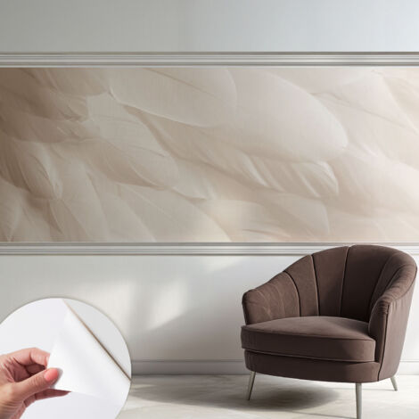 Carta da parati adesiva - lavabile - decorazione murale - per cucina - pellicola decorativa Piume eteree 250x104 cm