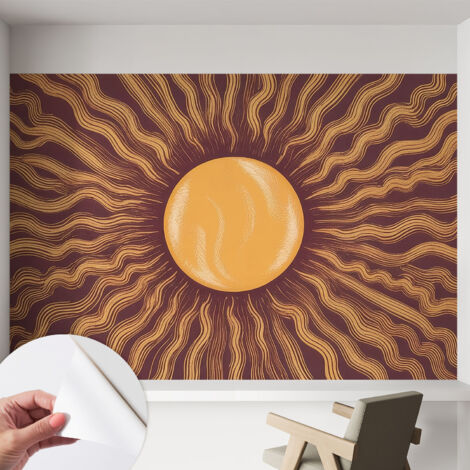 Carta da parati adesiva - lavabile - decorazione murale - per cucina - pellicola decorativa Raggi di sole 152x104 cm