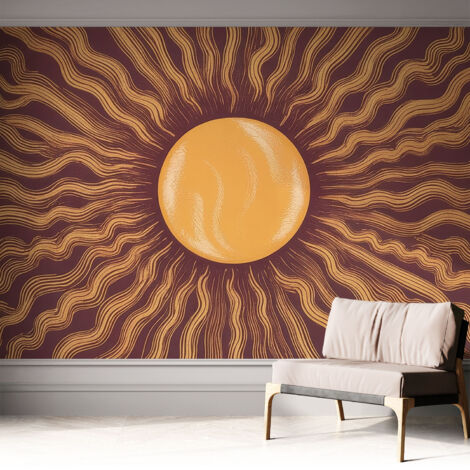 Carta da parati adesiva - lavabile - decorazione murale - per cucina - pellicola decorativa Raggi di sole 312x219 cm