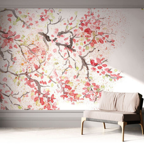 Carta da parati adesiva - lavabile - decorazione murale - per cucina - pellicola decorativa Rami in fiore 312x219 cm