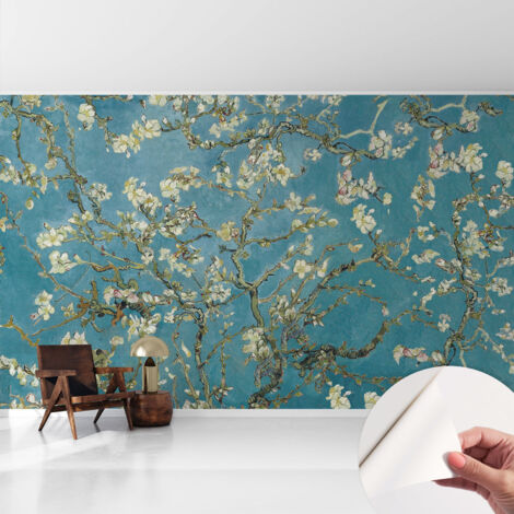 Carta da parati adesiva - lavabile - decorazione murale - per cucina - pellicola decorativa Rami in fiore 416x254 cm