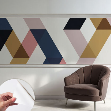 Carta da parati adesiva - lavabile - decorazione murale - per cucina - pellicola decorativa Rombi colorati 250x104 cm