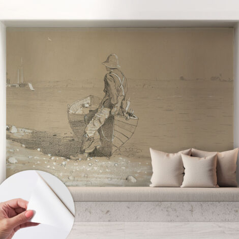 Carta da parati adesiva - lavabile - decorazione murale - per cucina - pellicola decorativa Scena nostalgica 208x146 cm