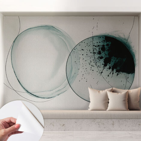 Carta da parati autoadesiva - Fotomurale adesivo - design elegante - stile moderno - Cerchi verdi 208x146 cm