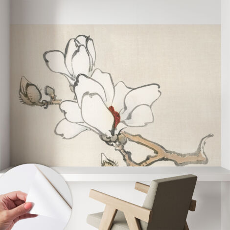 Carta da parati autoadesiva - Fotomurale adesivo - design elegante - stile moderno - Delicate magnolie 104x70 cm