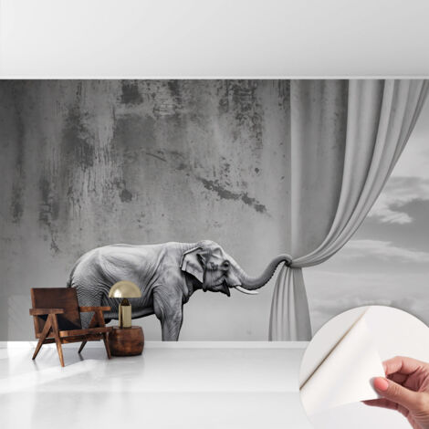 Carta da parati autoadesiva - Fotomurale adesivo - design elegante - stile moderno - Elefante surreale 416x254 cm