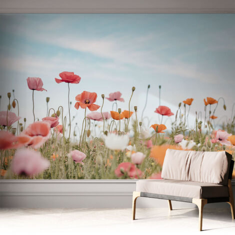 Carta da parati autoadesiva - Fotomurale adesivo - design elegante - stile moderno - Fiori di papavero 312x219 cm