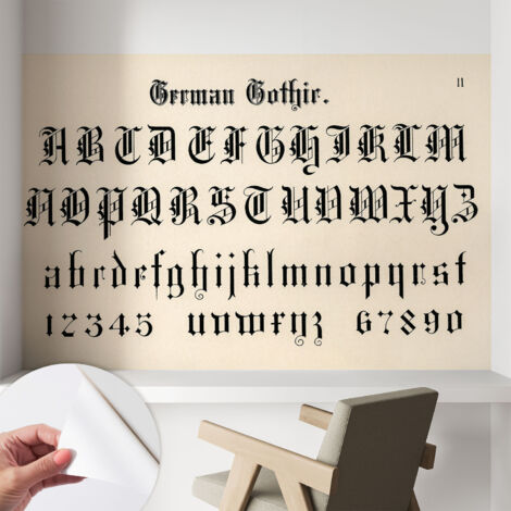 Carta da parati autoadesiva - Fotomurale adesivo - design elegante - stile moderno - Lettere gotiche 104x70 cm