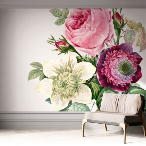 Carta da parati autoadesiva - Fotomurale adesivo - design elegante - stile moderno - Mazzo di fiori 312x219 cm