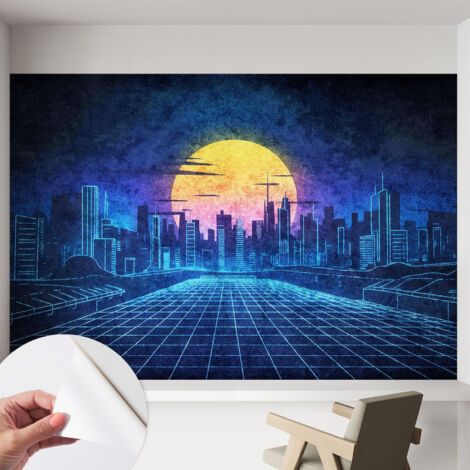 Carta da parati autoadesiva - Fotomurale adesivo - design elegante - stile moderno - Paesaggio futuristico 152x104 cm