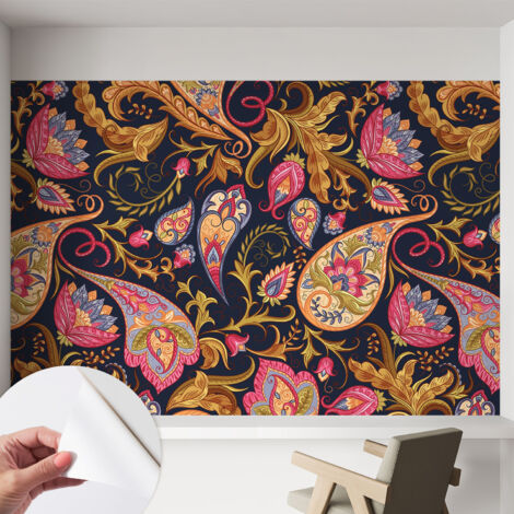 Carta da parati autoadesiva - Fotomurale adesivo - design elegante - stile moderno - Paisley colorato 152x104 cm