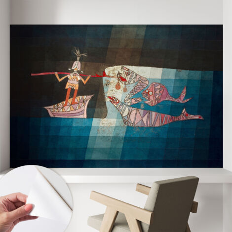 Carta da parati autoadesiva - Fotomurale adesivo - design elegante - stile moderno - Pescatore cacciatore 104x70 cm