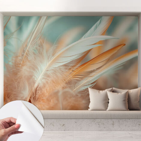 Carta da parati autoadesiva - Fotomurale adesivo - design elegante - stile moderno - Piume delicate 208x146 cm