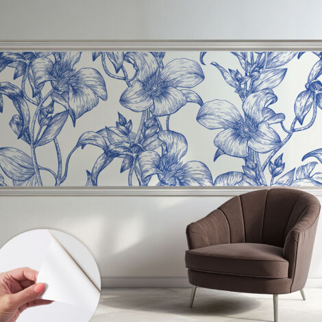 Carta da parati autoadesiva - Fotomurale adesivo - design elegante - stile moderno - Ramoscelli fioriti 250x104 cm