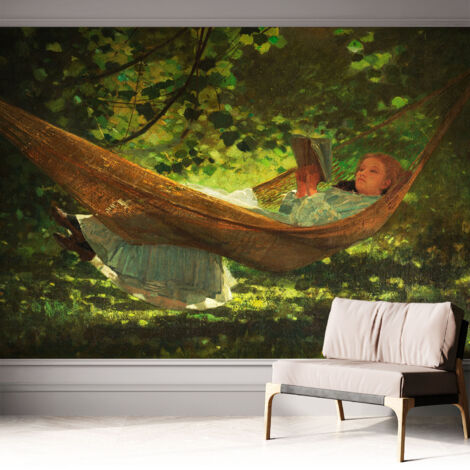 Carta da parati autoadesiva - Fotomurale adesivo - design elegante - stile moderno - Relax sull'amaca 312x219 cm