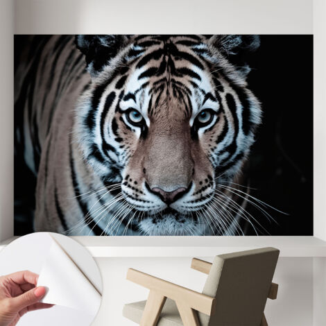 Carta da parati autoadesiva - Fotomurale adesivo - design elegante - stile moderno - Ritratto di tigre 104x70 cm