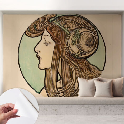 Carta da parati autoadesiva - Fotomurale adesivo - design elegante - stile moderno - Ritratto in stile Art Nouveau 208x146 cm