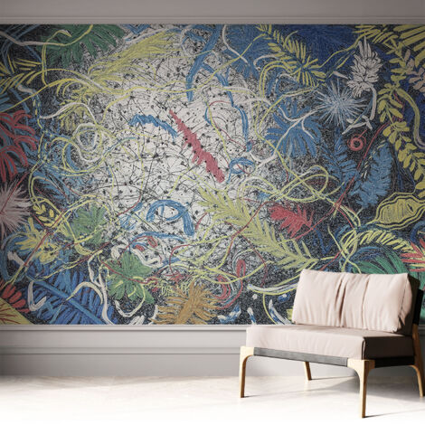 Carta da parati autoadesiva - Fotomurale adesivo - design elegante - stile moderno - Vortici vegetali 312x219 cm