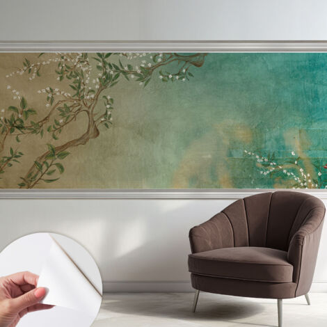 Carta da parati autoadesiva - Fotomurale adesivo - soggiorno moderno - resistente - Armonia floreale 250x104 cm
