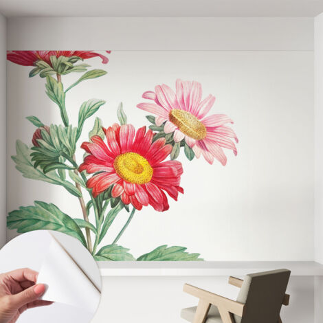 Carta da parati autoadesiva - Fotomurale adesivo - soggiorno moderno - resistente - Delicati fiori 152x104 cm