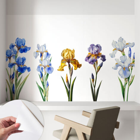 Carta da parati autoadesiva - Fotomurale adesivo - soggiorno moderno - resistente - Fiori di iris 104x70 cm