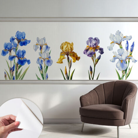 Carta da parati autoadesiva - Fotomurale adesivo - soggiorno moderno - resistente - Fiori di iris 250x104 cm