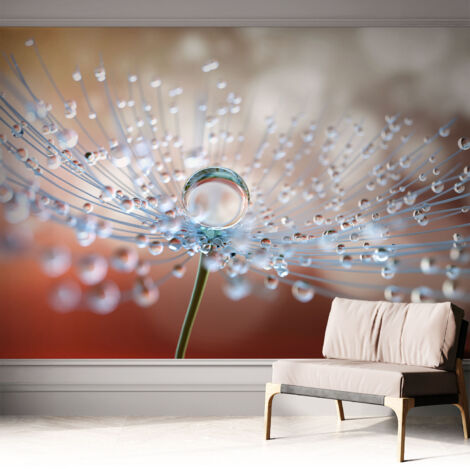 Carta da parati autoadesiva - Fotomurale adesivo - soggiorno moderno - resistente - Goccia su un soffione 312x219 cm