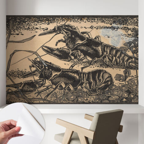 Carta da parati autoadesiva - Fotomurale adesivo - soggiorno moderno - resistente - Granchi d'acqua 104x70 cm