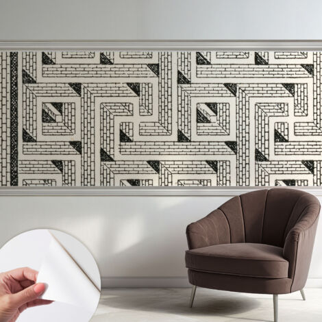 Carta da parati autoadesiva - Fotomurale adesivo - soggiorno moderno - resistente - Labirinto di mattoni 250x104 cm