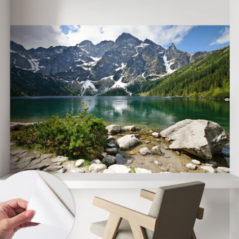 Carta da parati autoadesiva - Fotomurale adesivo - soggiorno moderno - resistente - Lago di montagna 104x70 cm