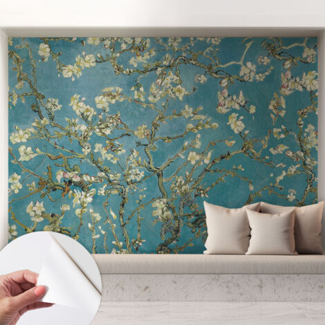 Carta da parati autoadesiva - Fotomurale adesivo - soggiorno moderno - resistente - Rami in fiore 208x146 cm