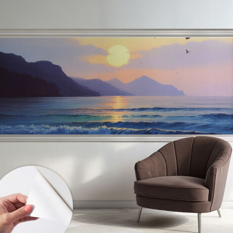 Carta da parati autoadesiva - Fotomurale adesivo - soggiorno moderno - resistente - Tramonto sul mare 250x104 cm