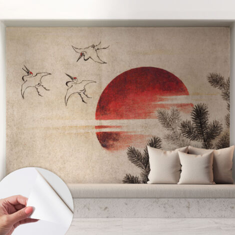 Carta da parati autoadesiva - fotomurale - alta qualità - per la cucina - camera da letto - Alba nel bosco 208x146 cm