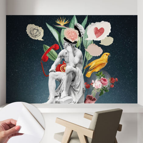 Carta da parati autoadesiva - fotomurale - alta qualità - per la cucina - camera da letto - Arte surrealista 104x70 cm