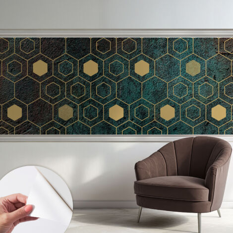 Carta da parati autoadesiva - fotomurale - alta qualità - per la cucina - camera da letto - Esagoni geometrici 250x104 cm