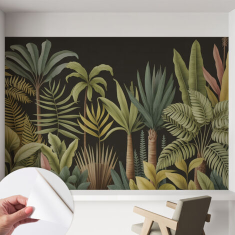 Carta da parati autoadesiva - fotomurale - alta qualità - per la cucina - camera da letto - Giungla tropicale 152x104 cm