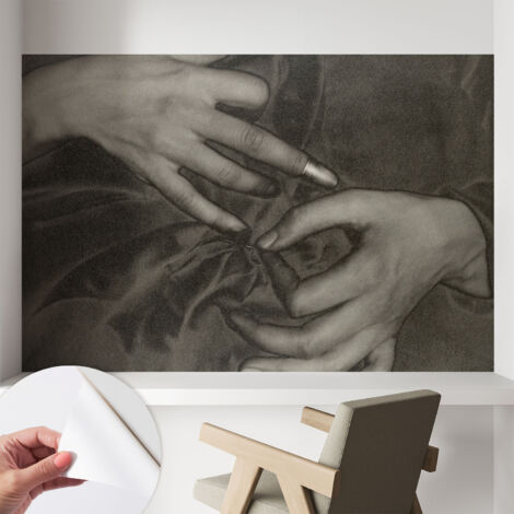 Carta da parati autoadesiva - fotomurale - alta qualità - per la cucina - camera da letto - Mani in tessuto 104x70 cm