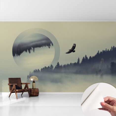 Carta da parati autoadesiva - fotomurale - alta qualità - per la cucina - camera da letto - Paesaggio boschivo 416x254 cm