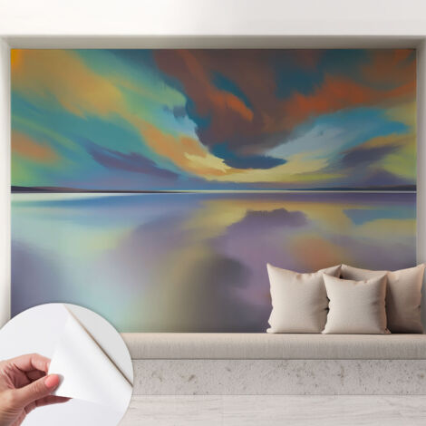 Carta da parati autoadesiva - fotomurale - alta qualità - per la cucina - camera da letto - Tramonto arcobaleno 208x146 cm