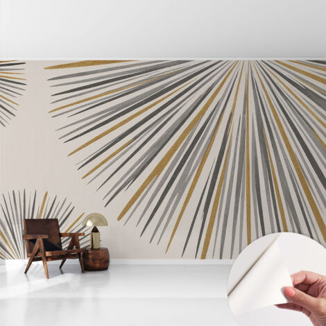 Carta da parati autoadesiva - fotomurale - alta qualità - per la cucina - camera da letto - Ventagli geometrici 416x254 cm