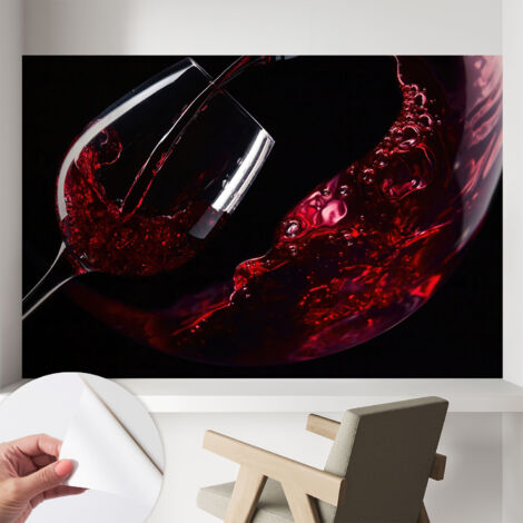 Carta da parati autoadesiva - fotomurale - alta qualità - per la cucina - camera da letto - Vino rosso 104x70 cm