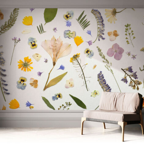 Carta da parati autoadesiva - fotomurale - decorazione parete - murale - adesivo da muro - Fiori primaverili 312x219 cm