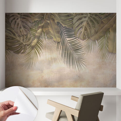 Carta da parati autoadesiva - fotomurale - decorazione parete - murale - adesivo da muro - Foglie tropicali 104x70 cm