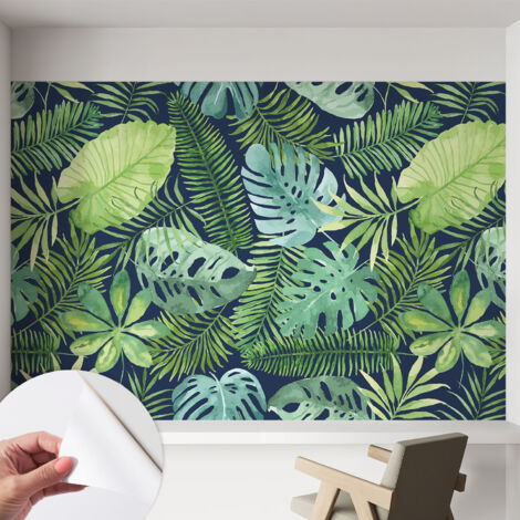 Carta da parati autoadesiva - fotomurale - decorazione parete - murale - adesivo da muro - Foglie tropicali 152x104 cm