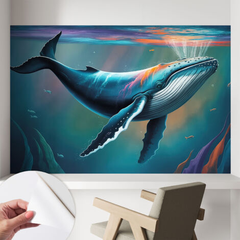 Carta da parati autoadesiva - fotomurale - decorazione parete - murale - adesivo da muro - Gigante marino 104x70 cm