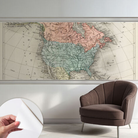 Carta da parati autoadesiva - fotomurale - decorazione parete - murale - adesivo da muro - Mappa storica 250x104 cm