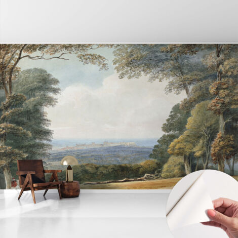 Carta da parati autoadesiva - fotomurale - decorazione parete - murale - adesivo da muro - Paesaggio boscoso 416x254 cm