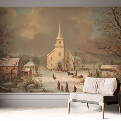 Carta da parati autoadesiva - fotomurale - decorazione parete - murale - adesivo da muro - Paesaggio invernale 312x219 cm